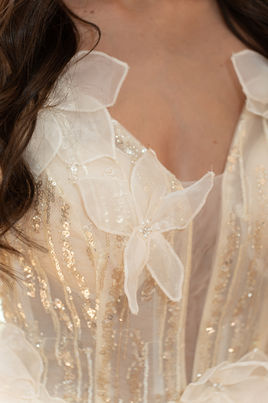 Col en tulle et détail de broderie